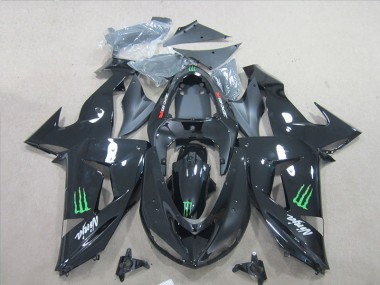 Preto Ninja Verde Monster Carenagem Moto Kawasaki ZX6R 2007-2008