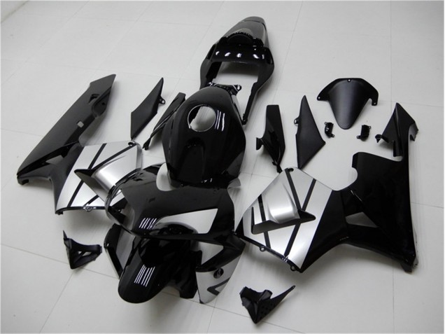 Preto Prata Carenagem Moto Honda CBR 600RR 2003-2004 Preto Prata Carenagem Moto Honda CBR 600RR 2003-2004