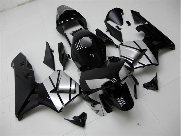 Preto Prata Carenagem Moto Honda CBR 600RR 2003-2004 Preto Prata Carenagem Moto Honda CBR 600RR 2003-2004