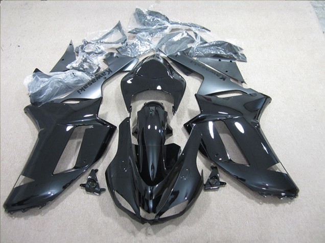 Preto Prata Carenagem Moto Kawasaki ZX6R 2007-2008 Preto Prata Carenagem Moto Kawasaki ZX6R 2007-2008
