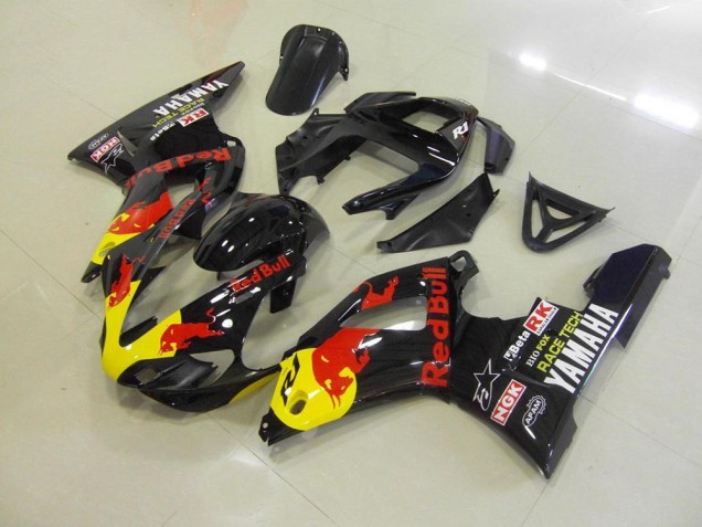 Preto Red Bull Carenagem Moto Yamaha R1 2000-2001 Preto Red Bull Carenagem Moto Yamaha R1 2000-2001