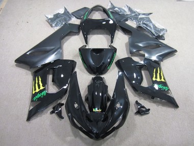 Preto Verde Ninja Carenagem Moto Kawasaki ZX6R 2005-2006
