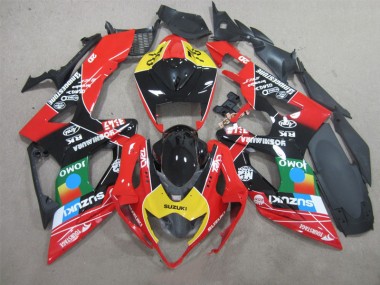 Preto Vermelho Amarelo Carenagem Moto Suzuki GSXR 1000 K5 2005-2006
