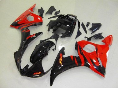 Preto Vermelho Chama Moto Plásticos Yamaha R6 2003-2005