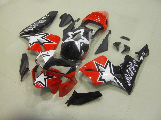 Preto Vermelho Moto Plástico Honda CBR 600RR 2003-2004 Preto Vermelho Moto Plástico Honda CBR 600RR 2003-2004