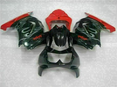 Preto Vermelho Ninja Carenagem Moto Kawasaki EX250 2008-2012