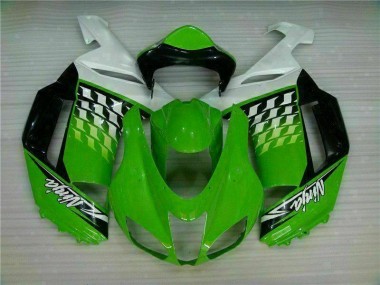 Verde Branco Ninja Carenagem Moto Kawasaki ZX6R 2007-2008