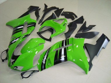 Verde & Prata Listra Carenagem Moto Kawasaki ZX6R 2007-2008