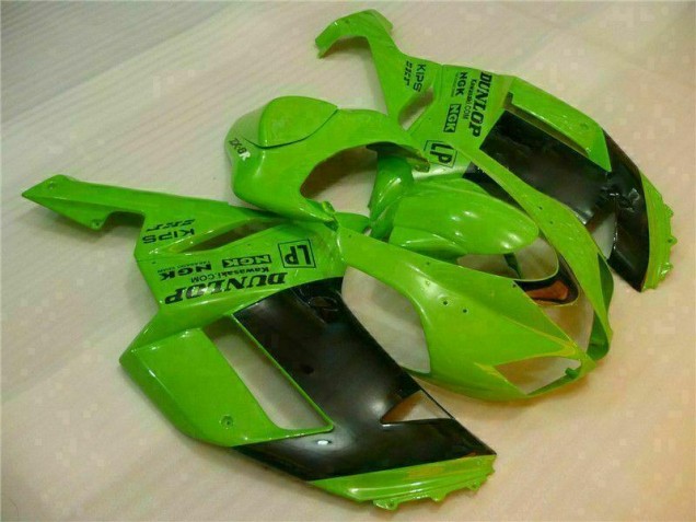 Verde Preto Dunlop Carenagem Moto Kawasaki ZX6R 2007-2008 Verde Preto Dunlop Carenagem Moto Kawasaki ZX6R 2007-2008