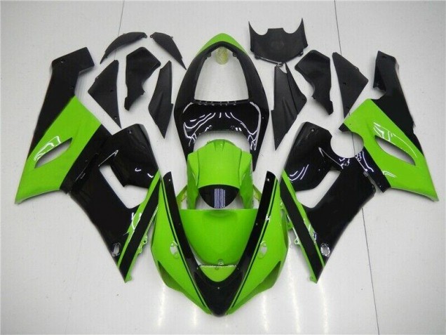 Verde Preto Injeção Kit Carenagem Kawasaki ZX6R 2005-2006 Verde Preto Injeção Kit Carenagem Kawasaki ZX6R 2005-2006