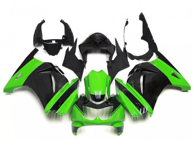 Verde Preto Kit Completo Carenagem Moto Kawasaki EX250 2008-2012 Verde Preto Kit Completo Carenagem Moto Kawasaki EX250 2008-2012
