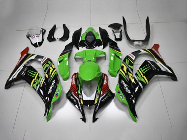 Verde Preto Vermelho Ninja Monster Carenagem Moto Kawasaki ZX10R 2016-2019
