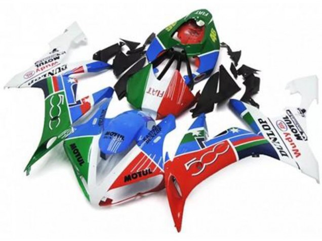 Verde Vermelho Azul Branco Carenagem Moto Yamaha R1 2004-2006 Verde Vermelho Azul Branco Carenagem Moto Yamaha R1 2004-2006