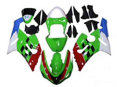 Verde Vermelho Branco Azul Carenagem Moto Kawasaki ZX6R 2005-2006