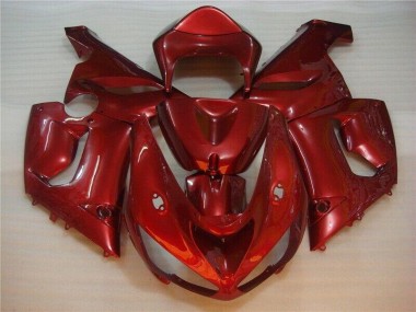 Vermelho Abs Motocicleta Plástico Kawasaki ZX6R 2005-2006