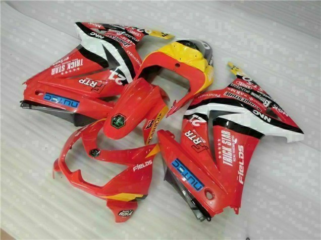 Vermelho Amarelo Carenagem Moto Kawasaki EX250 2008-2012 Vermelho Amarelo Carenagem Moto Kawasaki EX250 2008-2012