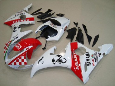 Vermelho Branco Abs Moto Plásticos Yamaha R6 2003-2005