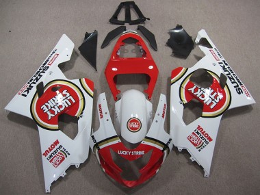 Vermelho Branco Lucky Strike Motul Carenagem Moto Suzuki GSXR 600 K4 2004-2005