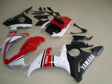 Vermelho Branco Preto Fosco Carenagem Moto Yamaha R6 2003-2005
