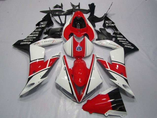 Vermelho Branco Preto Moto Plástico Yamaha R1 2004-2006 Vermelho Branco Preto Moto Plástico Yamaha R1 2004-2006