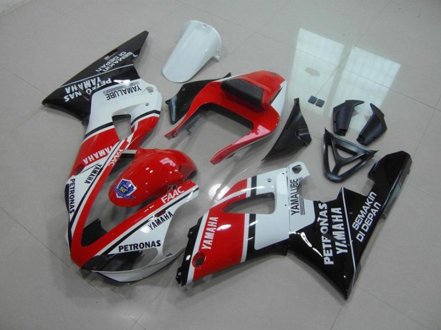 Vermelho Branco Yamalube Carenagem Moto Yamaha R1 2000-2001 Vermelho Branco Yamalube Carenagem Moto Yamaha R1 2000-2001