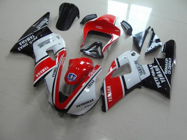 Vermelho Branco Yamalube Corrida Carenagem Moto Yamaha R1 2000-2001 Vermelho Branco Yamalube Corrida Carenagem Moto Yamaha R1 2000-2001