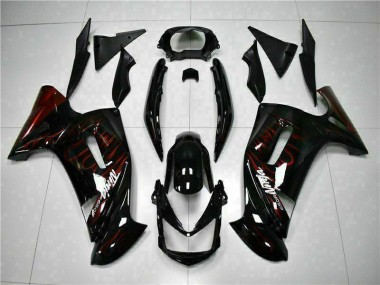 Vermelho Chama Carenagem Moto Kawasaki EX650 2006-2008