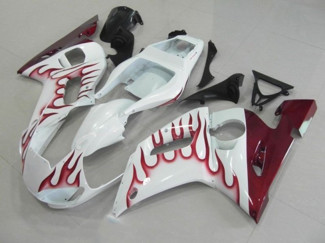 Vermelho Chama Carenagem Moto Yamaha R6 1998-2002 Vermelho Chama Carenagem Moto Yamaha R6 1998-2002