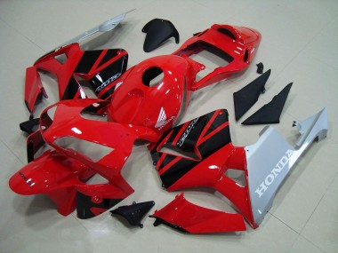 Vermelho Prata Carenagem Moto Honda CBR 600RR 2003-2004