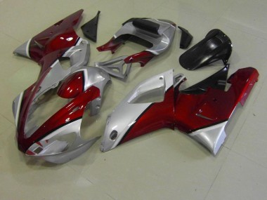 Vermelho & Prata Carenagem Moto Yamaha R1 2000-2001