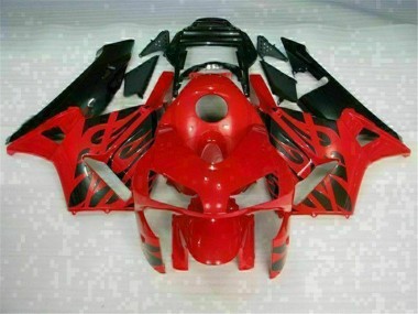 Vermelho Preto Abs Motocicleta Plástico Honda CBR 600RR 2003-2004