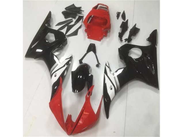Vermelho Preto Branco Carenagem Moto Yamaha R6 2003-2005 Vermelho Preto Branco Carenagem Moto Yamaha R6 2003-2005