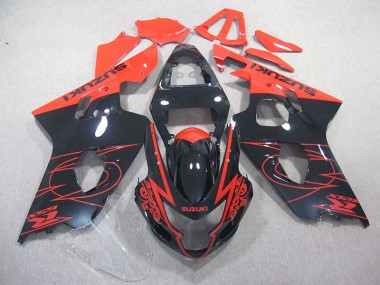 Vermelho Preto Kits Carenagem Moto Suzuki GSXR 750 K4 2004-2005