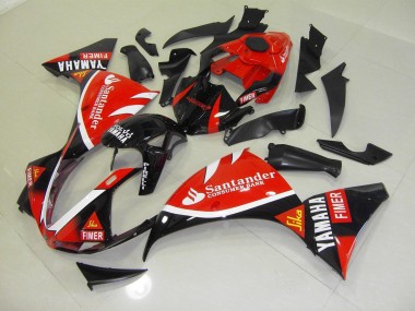 Vermelho Preto Santander Carenagem Moto Yamaha R1 2012-2014
