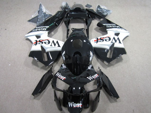 West Branco Preto Carenagem Moto Honda CBR 600RR 2003-2004 West Branco Preto Carenagem Moto Honda CBR 600RR 2003-2004